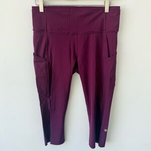 Lululemon Fast & Free Crop II *Nulux 19" Dark Adobe size 10 style W6AS5S